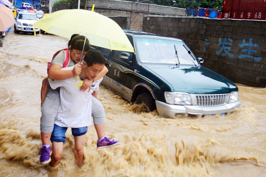 A road is flooded in Wuxi County, southwest China's Chongqing Municipality. Photo: Xinhua