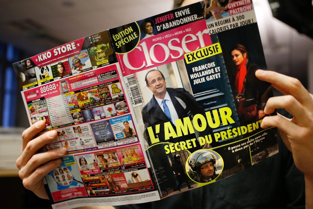 Closer's front cover photos to back up its claim that French President Francois Hollande's affair with actress Julie Gayet. Photo: AFP