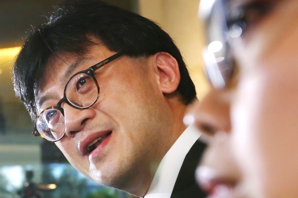 Paul Shieh speaks after meeting Li Fei. Photo: Sam Tsang
