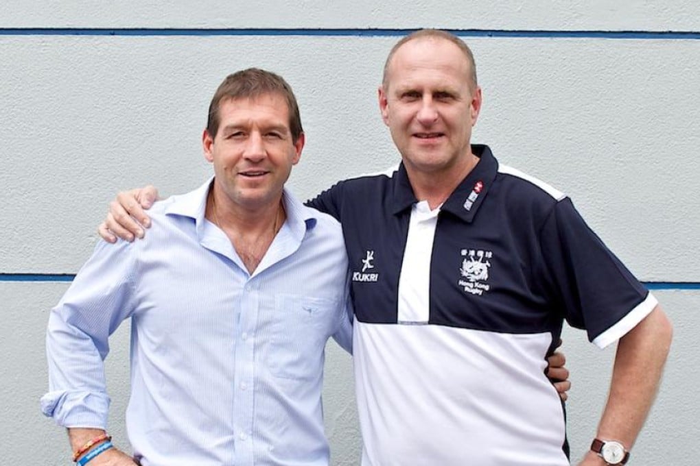 Good friends Alain Rolland and Hugh Watkins are reunited in Hong Kong. Photos: HKRFU