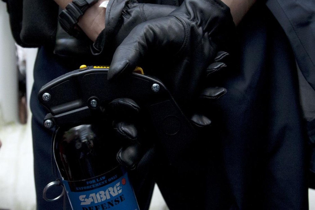 Hong Kong police use the spray at  rallies. Photo: AFP