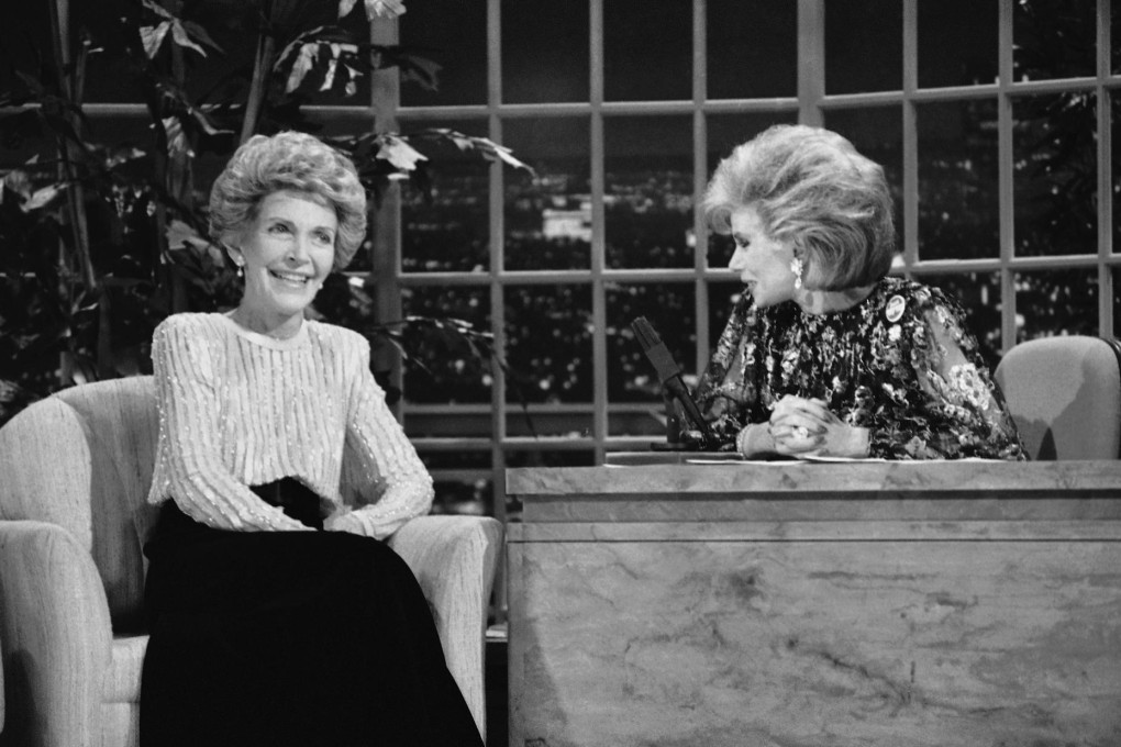 US first lady Nancy Reagan was a guest on Joan Rivers' short-lived talk show in 1986