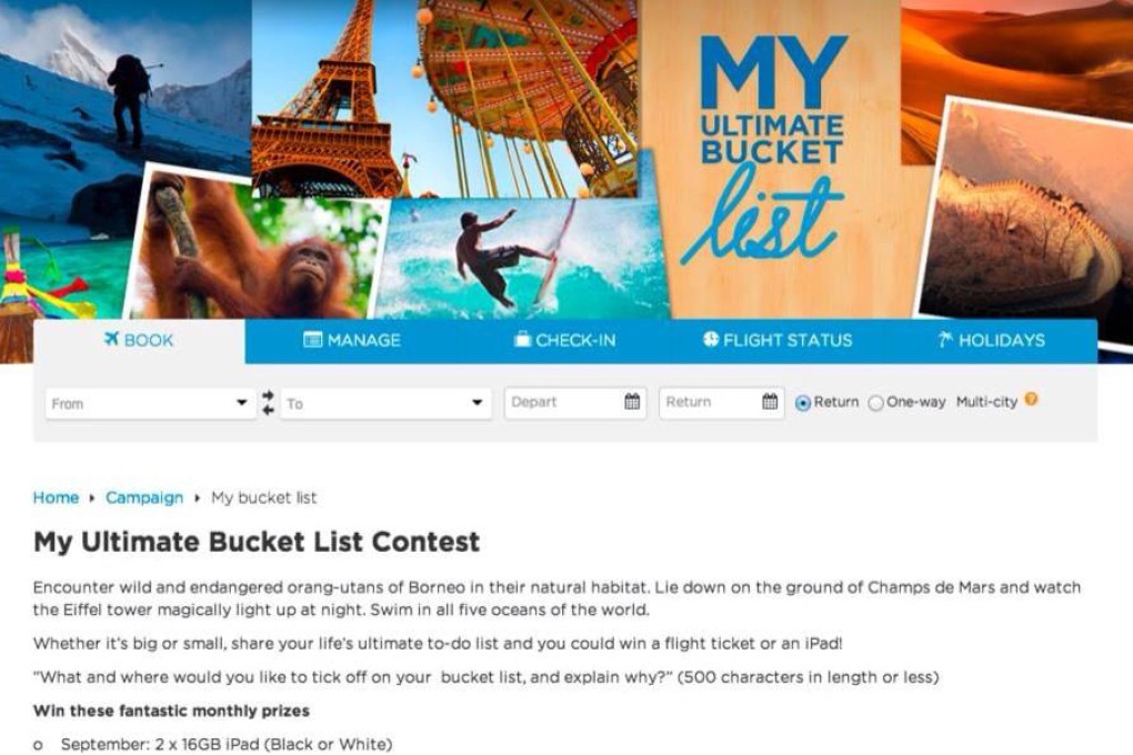 Bucket List Website Malaysia Airlines renames 'bucket list' contest after outcry from ...