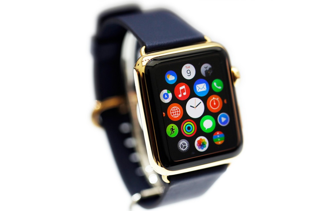 New Apple Watch is pictured during an Apple event at the Flint Center for the Performing Arts in Cupertino. Photo: Reuters