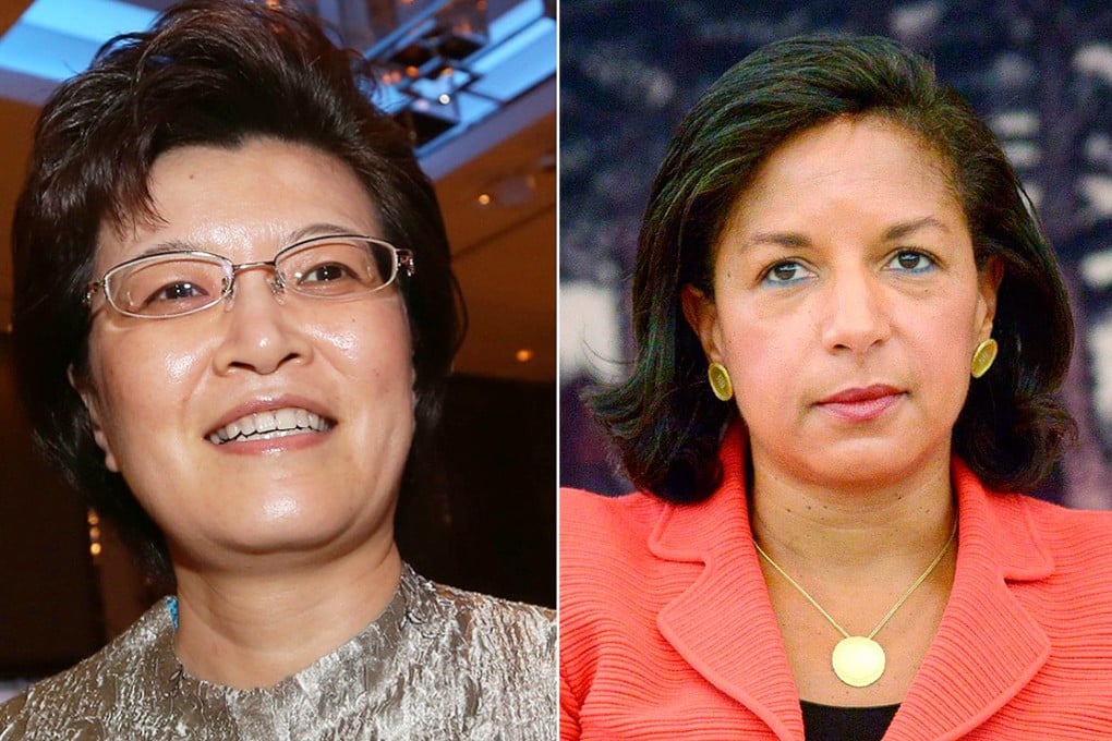 Jiang Yu (left) and Susan Rice. Photos: Sam Tsang and Reuters