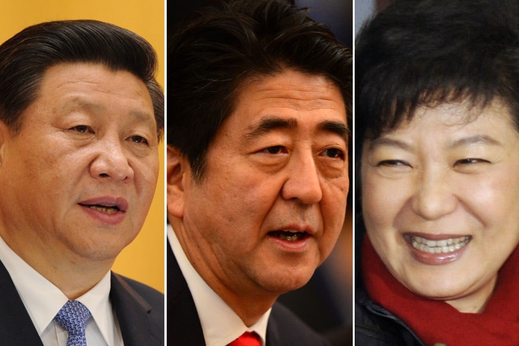 (From left) Xi Jinping, Shinzo Abe and Park Geun-hye are all from political families. Photos: AFP, Xinhua, EPA