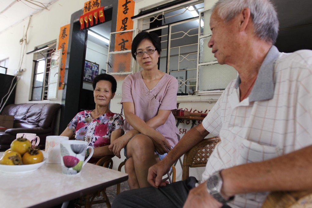 (From left) Yiu Koon-tai with her daughter and uncle in Chuk Yuen, Ta Kwu Ling. Photo: Edward Wong