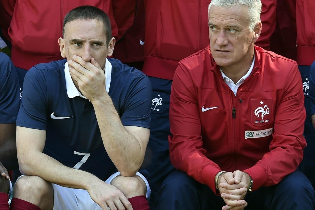 Franck Ribery and France coach Didier Deschamps. Photo: AFP