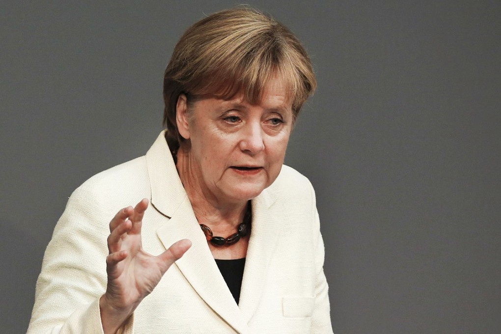 German Chancellor Angela Merkel on Wednesday called for new restrictions on Russia to be introduced quickly as they could always be lifted if the ceasefire in Ukraine is maintained. Photo: Reuters
