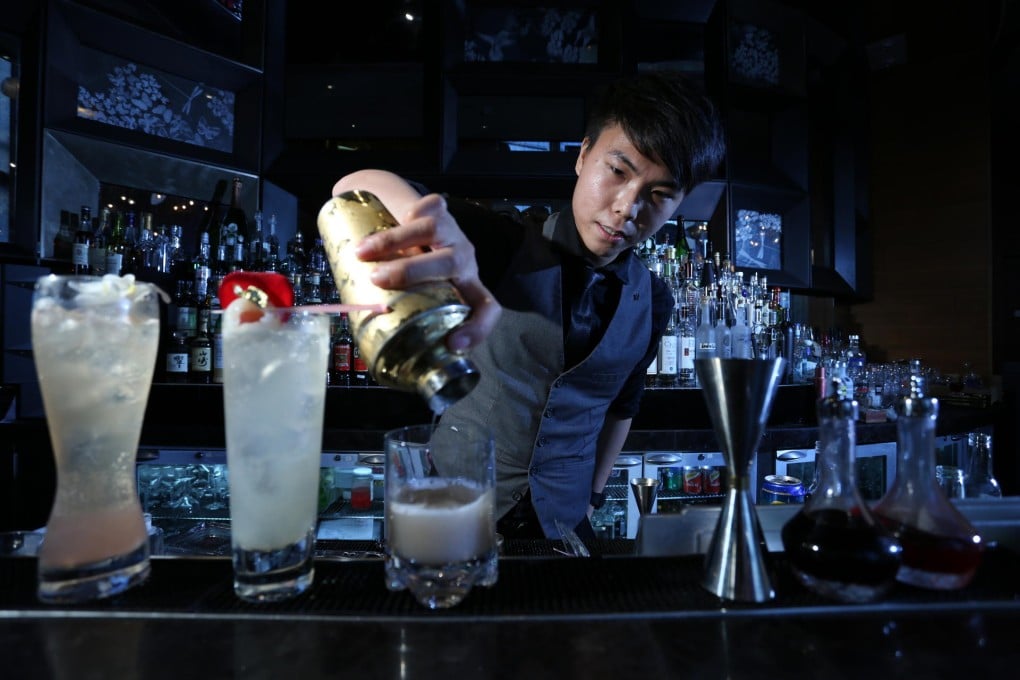 Kelvin Au Yeung mixes fragrance-infused cocktails at Woobar.