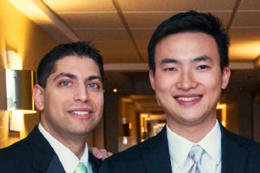 The two Toronto men pharmacist Ramon Goomber (left) and police officer Ming Li have been credited for saving a man’s life while on a overnight flight from Toronto to Hong Kong. Photo: YouCaring