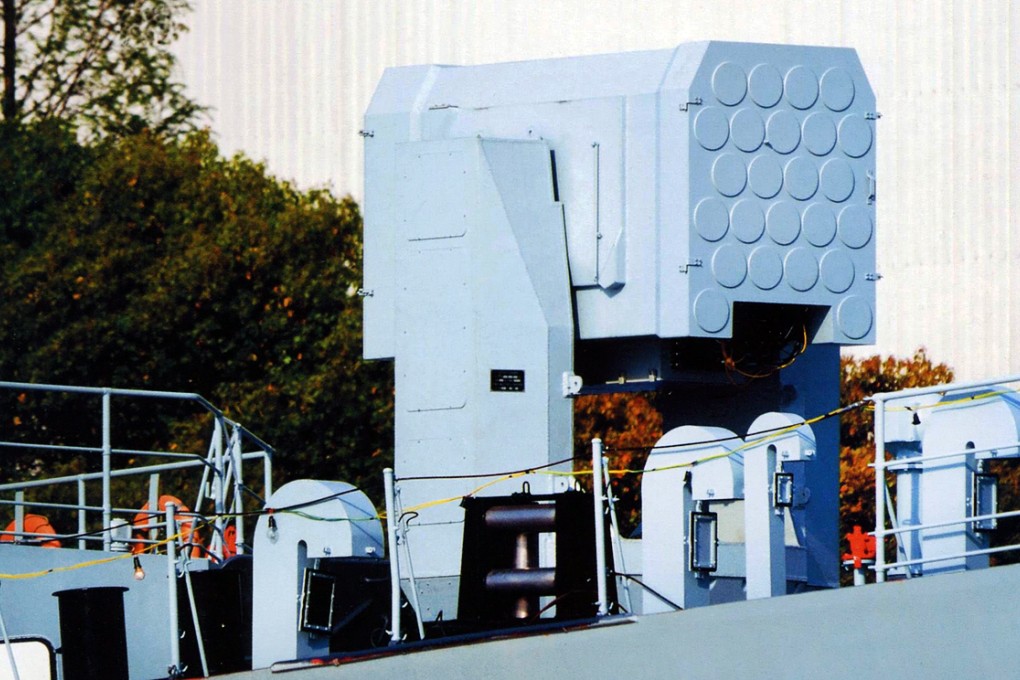 A Hongqi-10 ship-based missile defence cell installed on a Chinese warship. Photo: SCMP Pictures