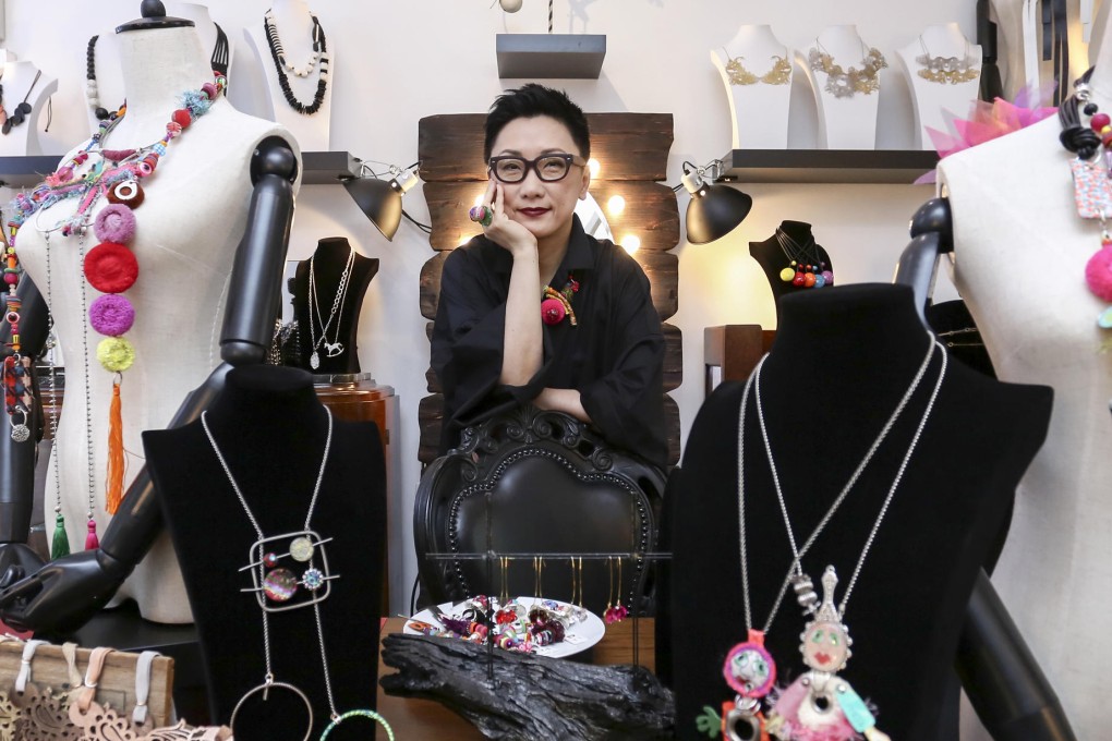 Tina Liu at her pop-up store at PMQ in Central. Photo: Jonathan Wong