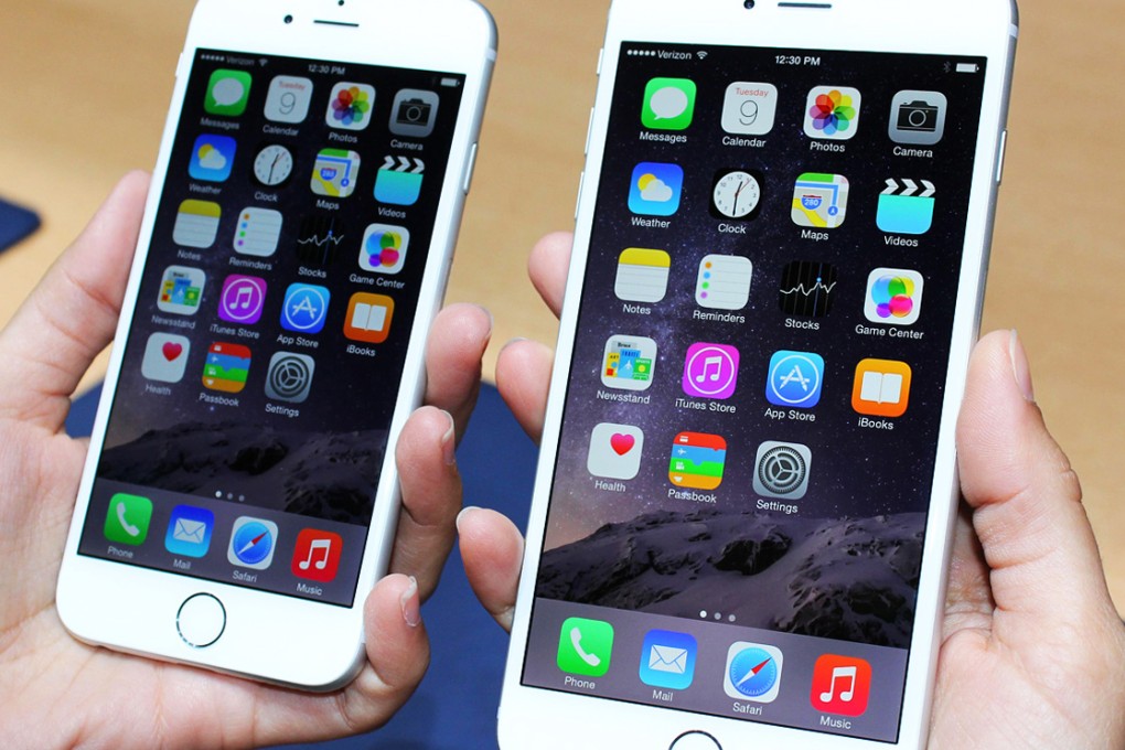 The iPhone 6 (left) and iPhone 6 plus were shipped to the United States from factories on the mainland. Photo: Kyodo