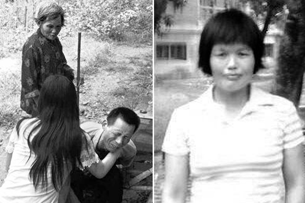 Yang Caiying's husband (left) and daughter are consoled by the suspect's mother and Yang Caiying (right). Photos: SCMP Pictures