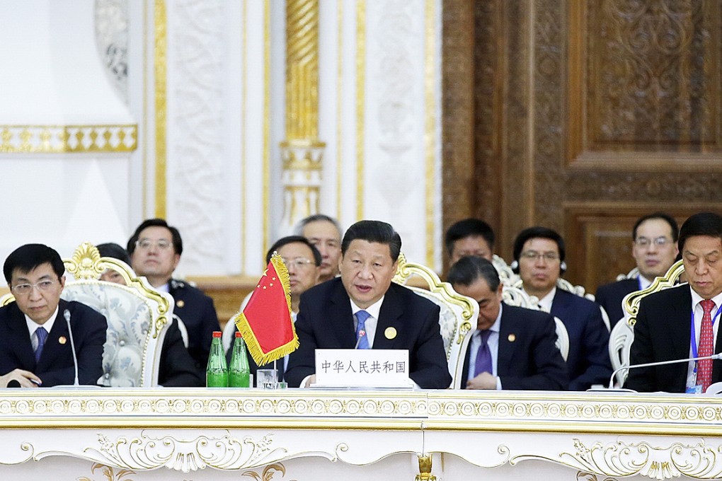 President Xi Jinping addresses the 14th meeting of the Council of Heads of State of the Shanghai Cooperation Organisation in Dushanbe, Tajikistan on Friday. Photo: Xinhua