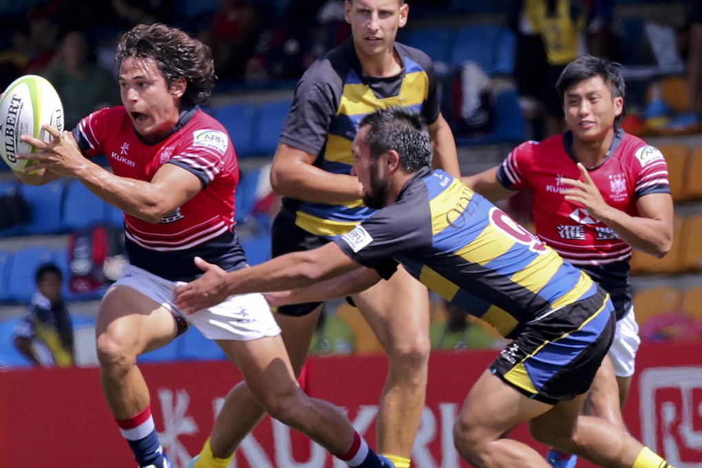 Hong Kong's Rowan Varty in action against Kazakhstan during the Hong Kong Asian Sevens tournament at HKFC last month. Photo: Felix Wong/SCMP