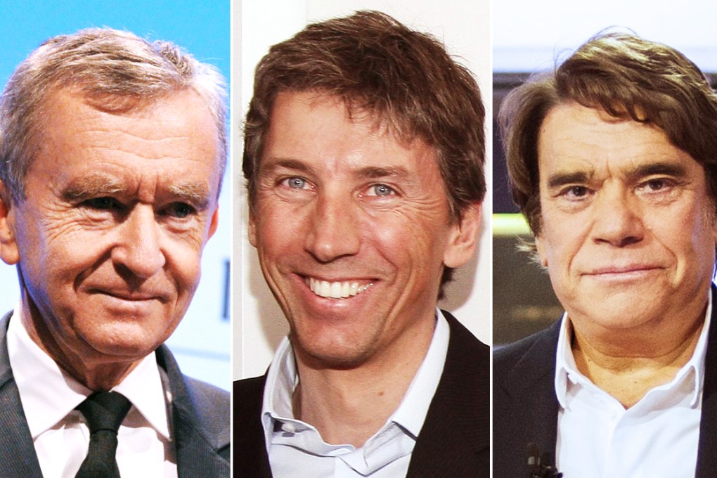 Some of France's wealthiest entrepreneurs have gone north, including Bernard Arnault (from left), head of the luxury goods group LVMH and France's richest man; media mogul Stephane Courbit; businessman and former government minister Bernard Tapie. Photos: AFP, AP, EPA