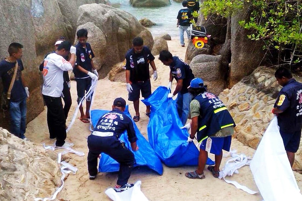 The bodies of two murdered British tourists were found on a beach on Thailand's Koh Tao island.