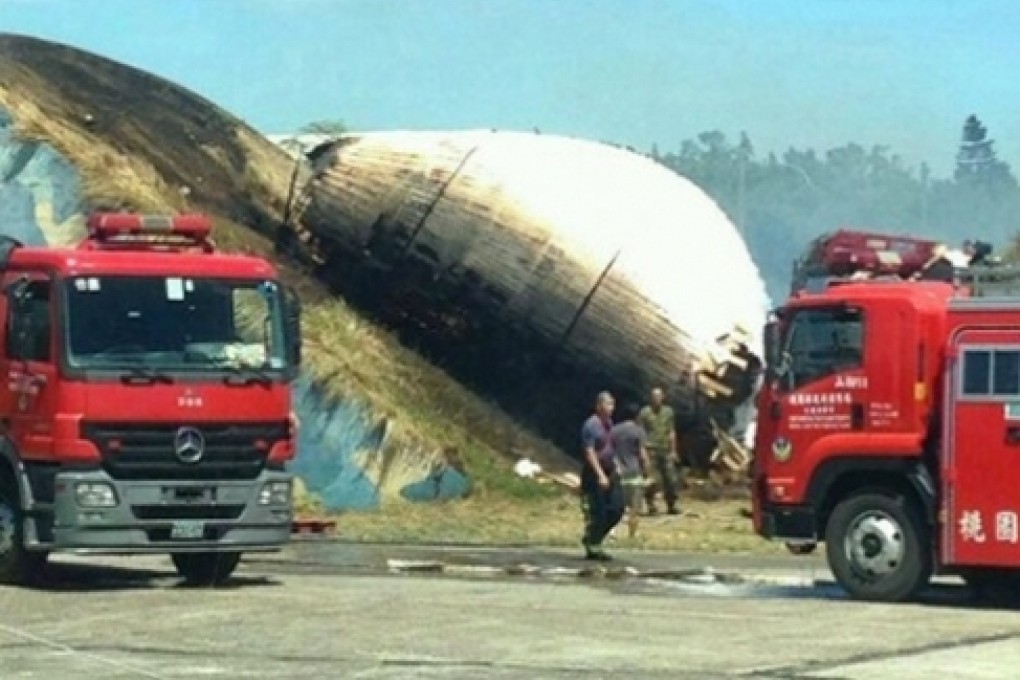 Dutch artist Florentijn Hofman's giant rabbit caught fire on Sunday night after welders working nearby sparked a grass fire. Photo: Social media