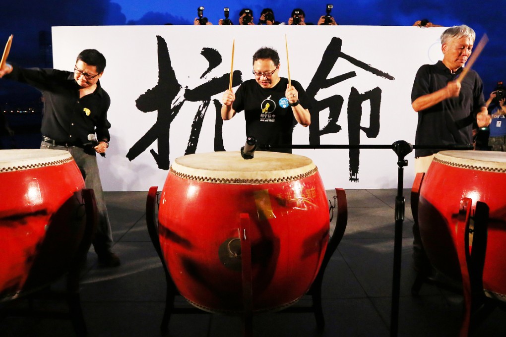 Co-founders of the Occupy Central movement, Chan Kin-man, Benny Tai Yiu-ting and Chu Yiu-ming are willing to pay the price of taking part in the sit-in. Photo: Felix Wong