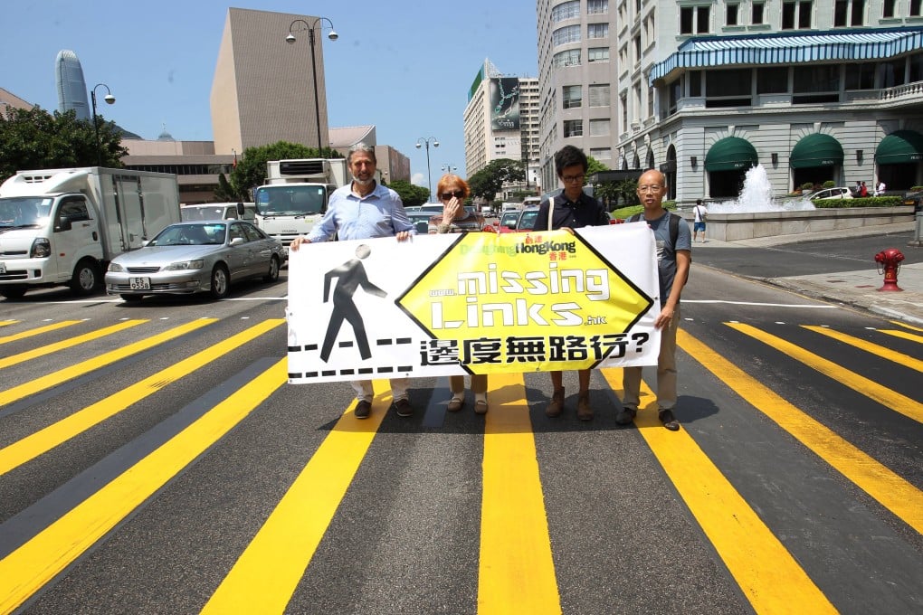 Members of the civic group Designing Hong Kong celebrate the reopening of the crossing at Salisbury Road. Photo: Dickson Lee