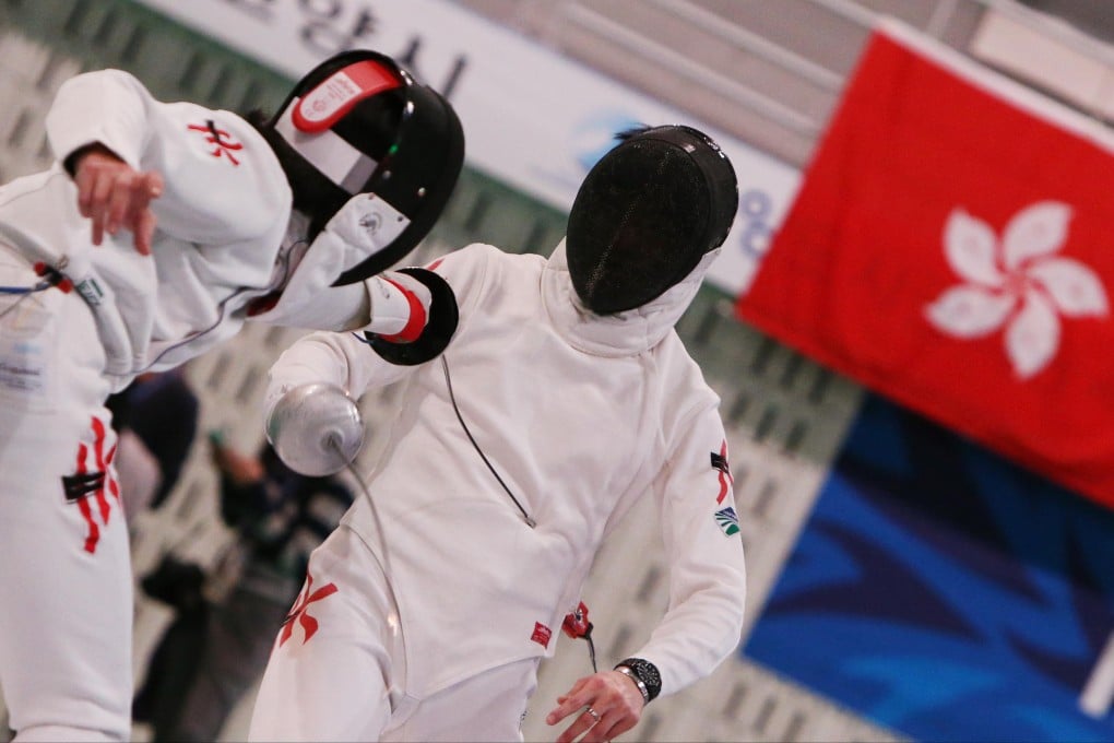Nicola Lu Min trains with teammate Leung Ka-ming at Goyang Gymnasium. Photo: Nora Tam