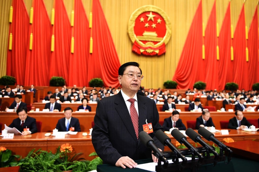 Zhang Dejiang also said street protests such as Occupy Central would never sway Beijing. Photo: Xinhua