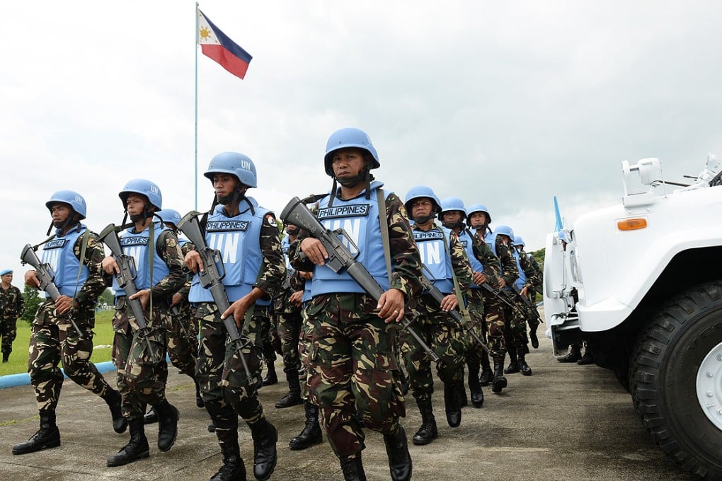 Troops train near Manila for a peacekeeping mission. Photo: AFP