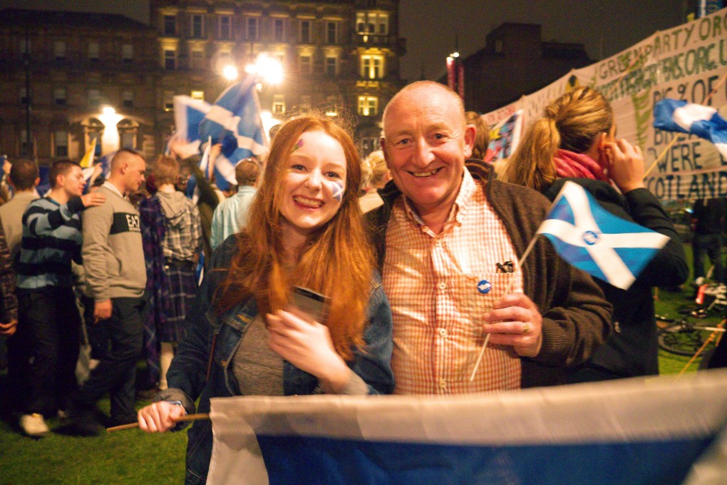 A pro-independence rally in Glasgow. The Scots were privileged to have a choice. Few people anywhere get the opportunity. Photo: Kyodo