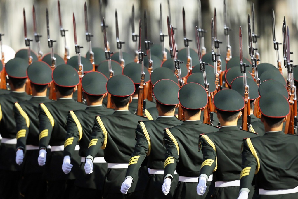 Honour guard of the People's Liberation Army. Local media reported that Chinese troops had entered Ladakh, a border area claimed by India. Photo: Reuters