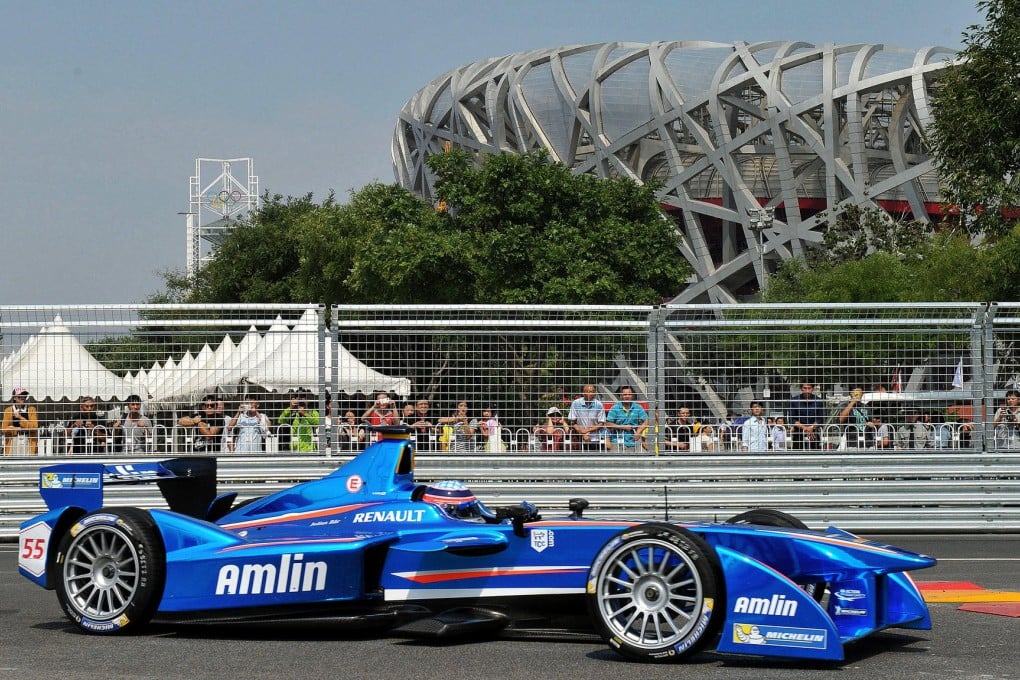 The inaugural Formula E race took place at the Olympic Park track earlier this month with 20 drivers competing across 10 teams. Photo: Kyodo