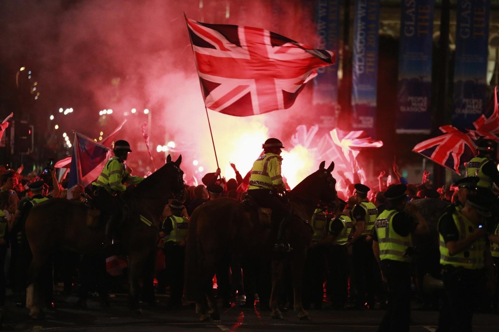 There were isolated clashes in Glasgow following the rejection of independence. Photo: Reuters