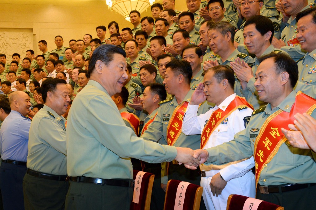 Xi Jinping meets PLA chiefs of staff yesterday. Photo: Xinhua