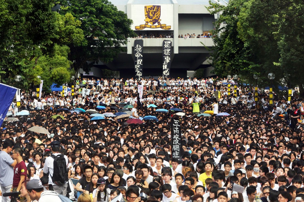 Students are gathering to protest Beijing's decision to rule out an open election of the chief executive in 2017. Photo: Felix Wong