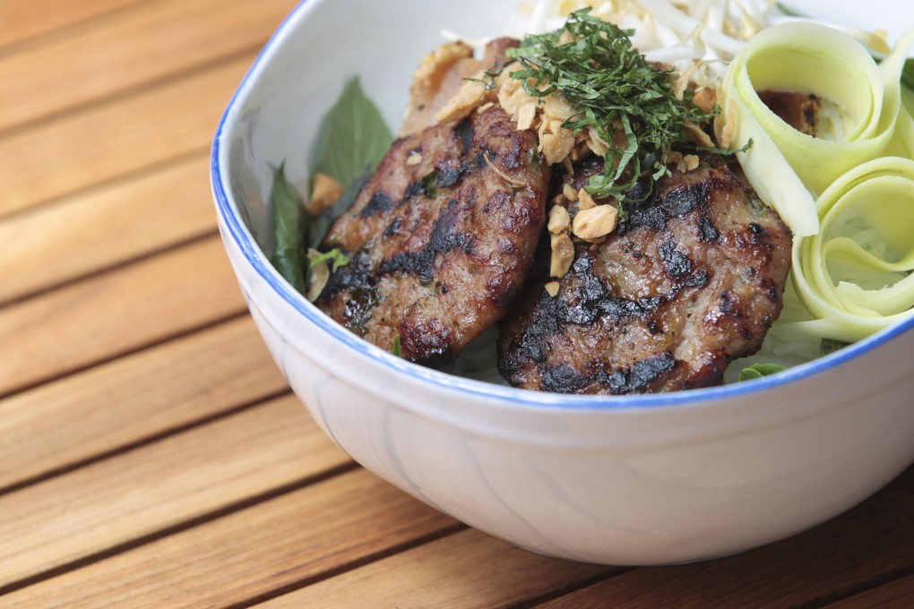 The signature bun vermicelli has two grilled and caramelised pork patties (HK$68).