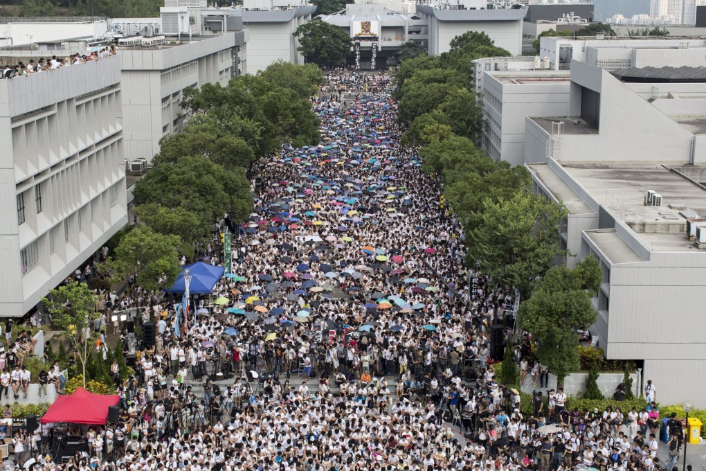 Hong Kong students boycott classes to protest election restrictions. Photo: EPA