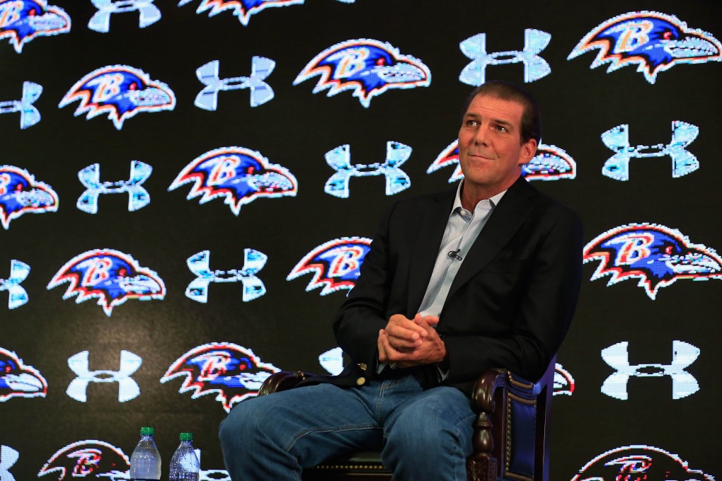 Baltimore Ravens owner Steve Bisciotti addresses a news conference  concerning the recent controversy surrounding former player Ray Rice. Photo: AFP