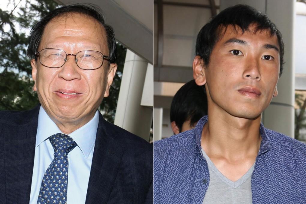 Happy Valley chairman Pui Kwan-kay (left) and former goalkeeper Leung Man-lai arrive at Eastern Court yesterday. Photos: Dickson Lee
