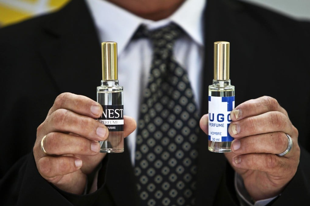 "Ernesto" and "Hugo" colognes at a Havana trade fair. Photo: AP