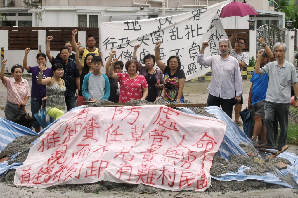Ho Chung villagers protest.
