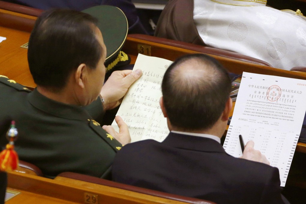 Delegates chat before a meeting at the Great Hall of the People during the National Congress of the Communist Party of China in Beijing in 2013. Photo: Reuters