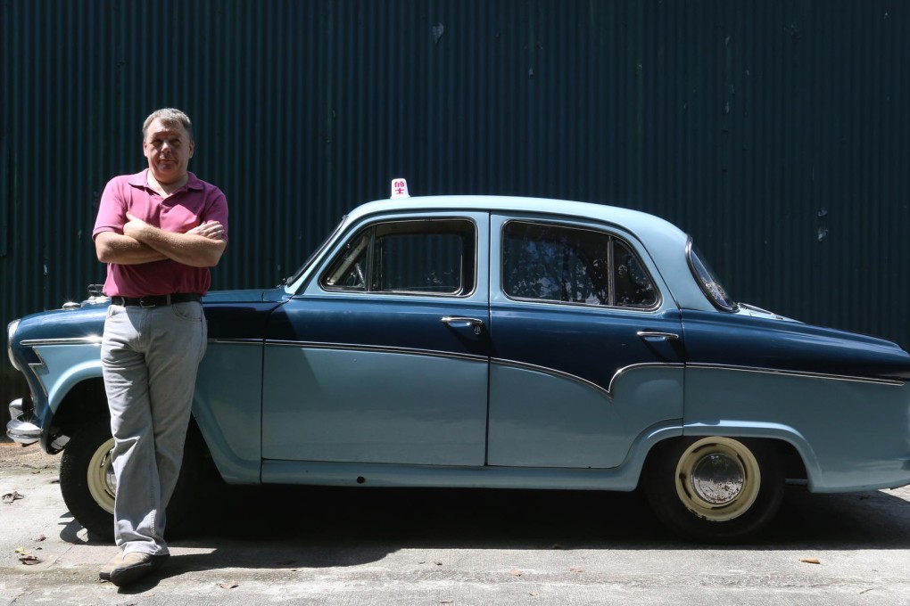 Ian Foster with a blue Austin A55 Cambridge, which will be the highlight at the city’s first classic car and vintage festival next month. Photo: K. Y. Cheng
