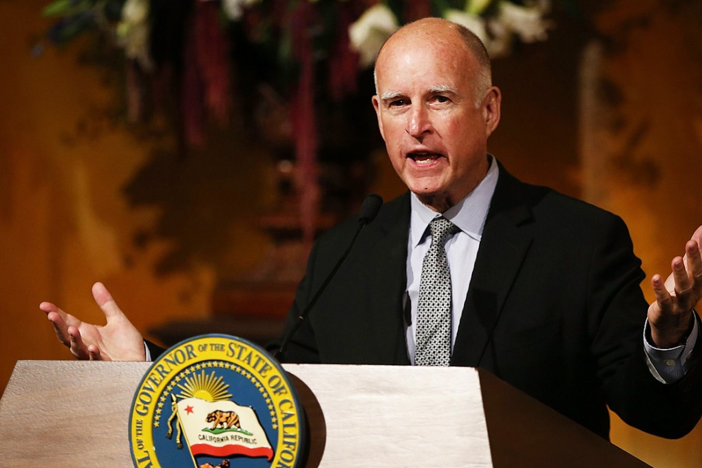 California governor Jerry Brown speaks in Sacramento, California. Photo: AFP