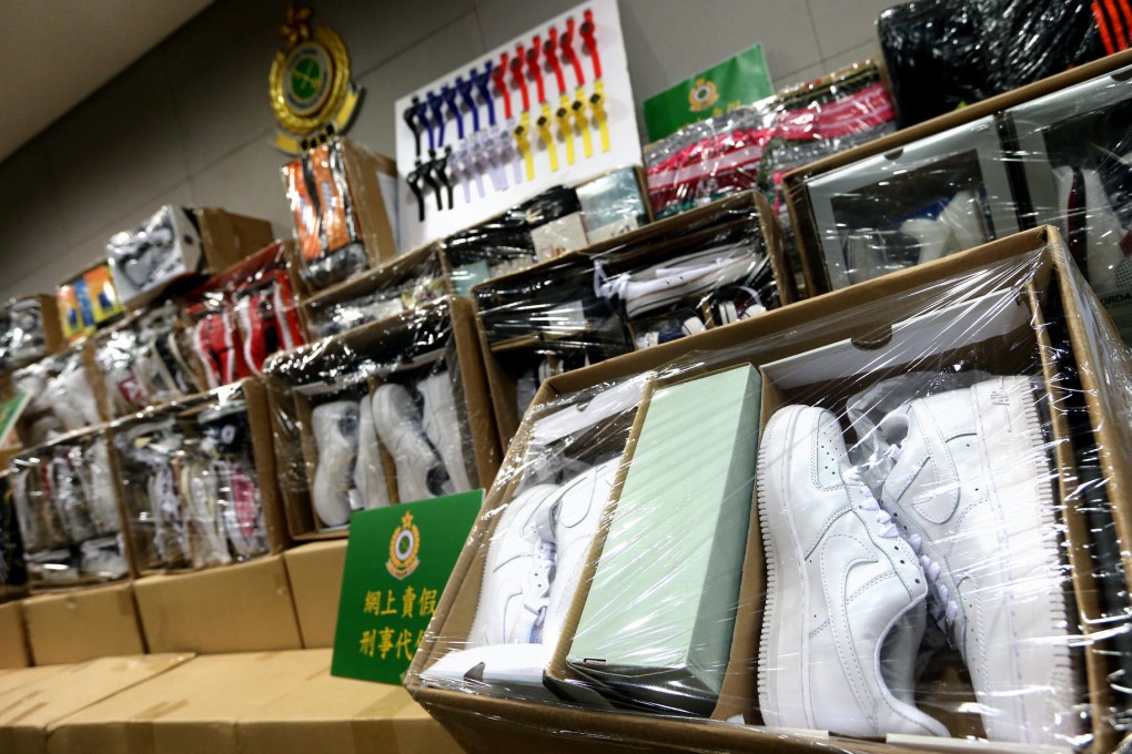 Counterfeit goods seized by customs. Photo: Sam Tsang