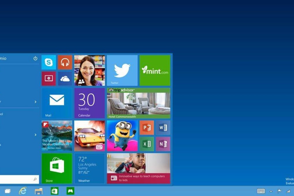 What the Microsoft Windows 10 looks like for users. Photo: EPA