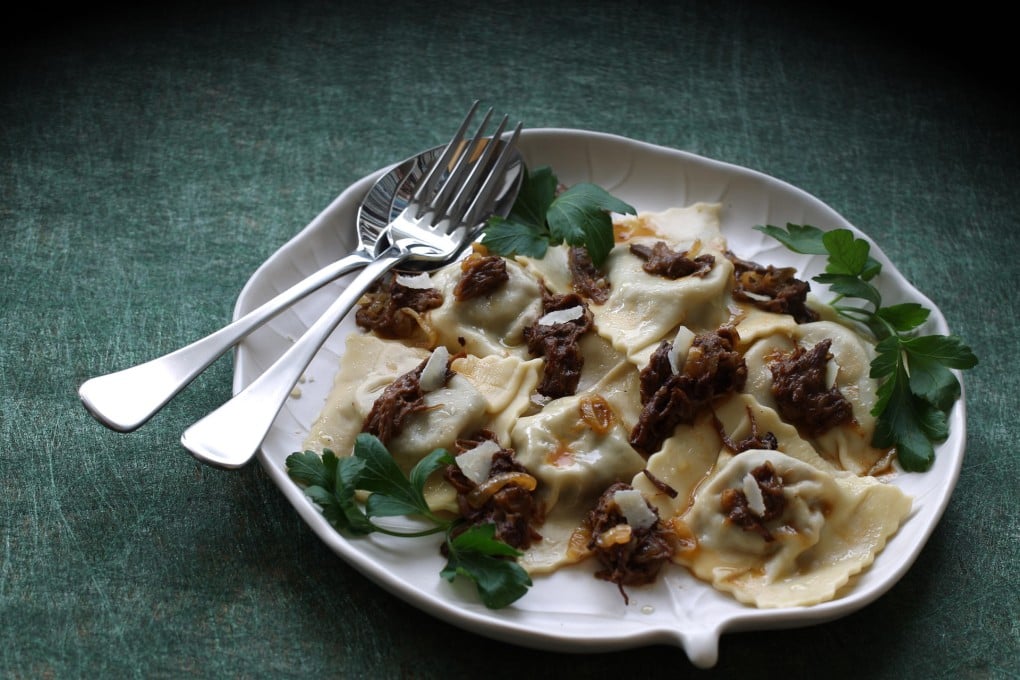 Beef ravioli with parmesan and beurre noisette