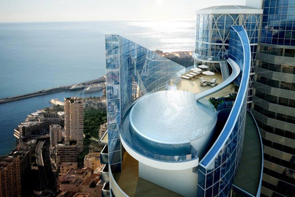 Guests at the penthouse's private nightclub can launch themselves down a curving slide that plunges two storeys into the infinity pool.