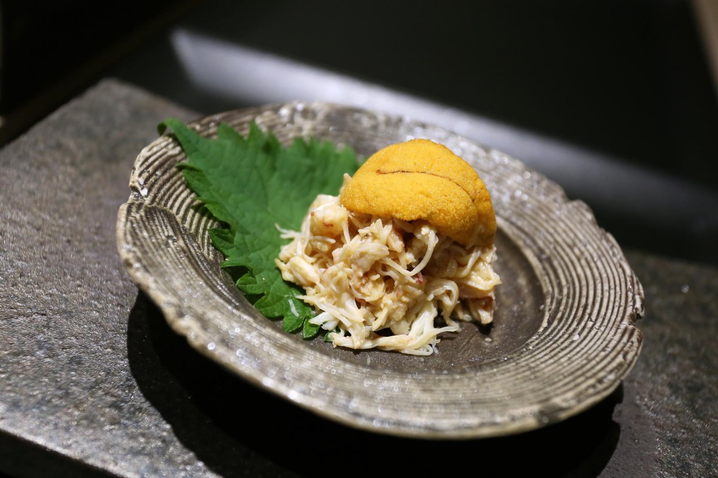 Crab with sea urchin and crab paste. Photos: Jonathan Wong