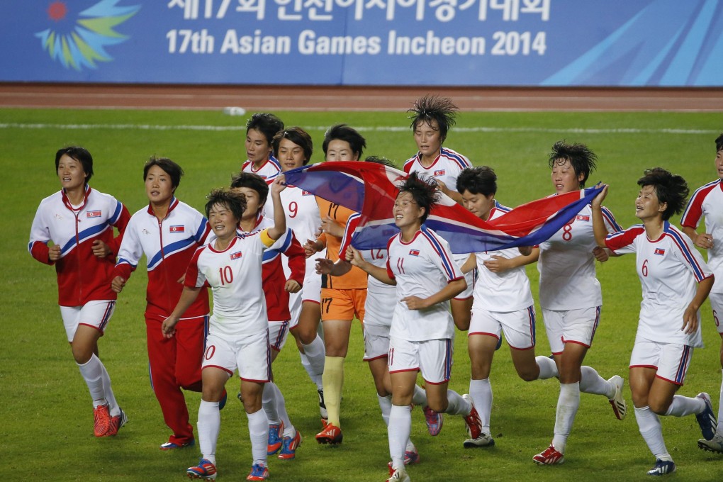 The North Korean women's football team won the gold medal in Incheon. Will their male counterparts do the same against their southern neighbours? Photo: AP